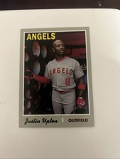 2019 Topps Heritage  Justin Upton French Text OPC Variation SSP #421 Angels