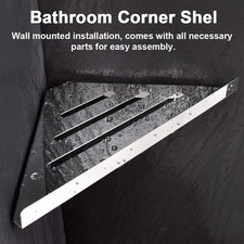 Stainless Steel Triangular Storage Shelf Shower Corner Shelf Rack Organizer BL
