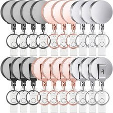 Leelosp Heavy Duty Retractable Badge Holder Reel Metal ID Badge Holder with Belt