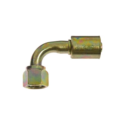 A/C REFRIGERANT HOSE FITTING; NUMBER 6 FEMALE O-RING X NUMBER 6 HOSE  90 DEGREE