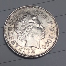 England British UK Penny, coin nowadays, 10 pence 10p,  2000