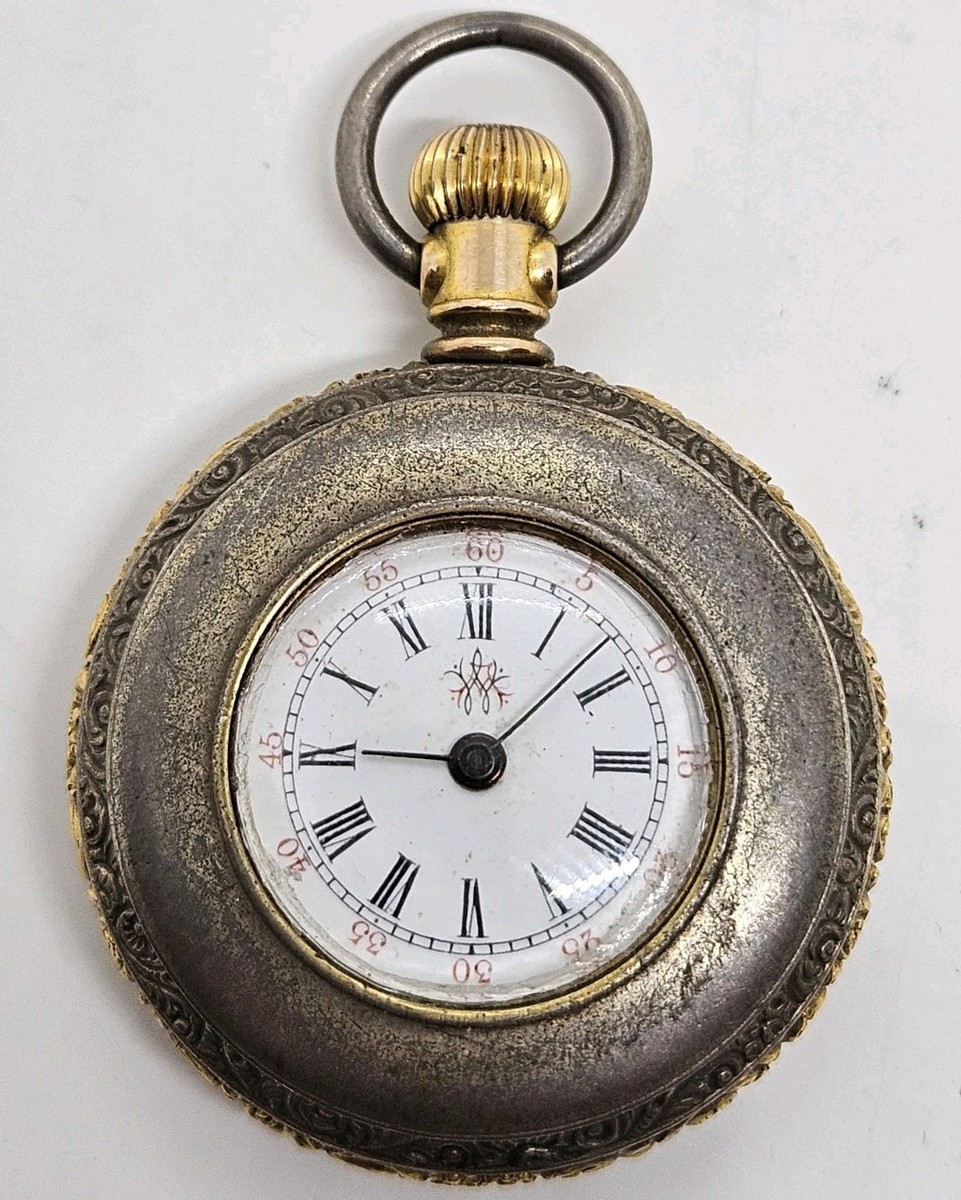 Antique 1891 WALTHAM Ladies Coin Silver Pocket Watch for Parts