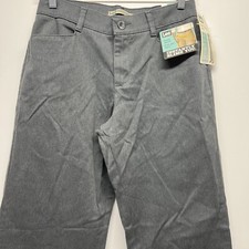 LEE Women Plain Front Pant Charcoal Heather Relaxed Fit Stretch 6 Slimming