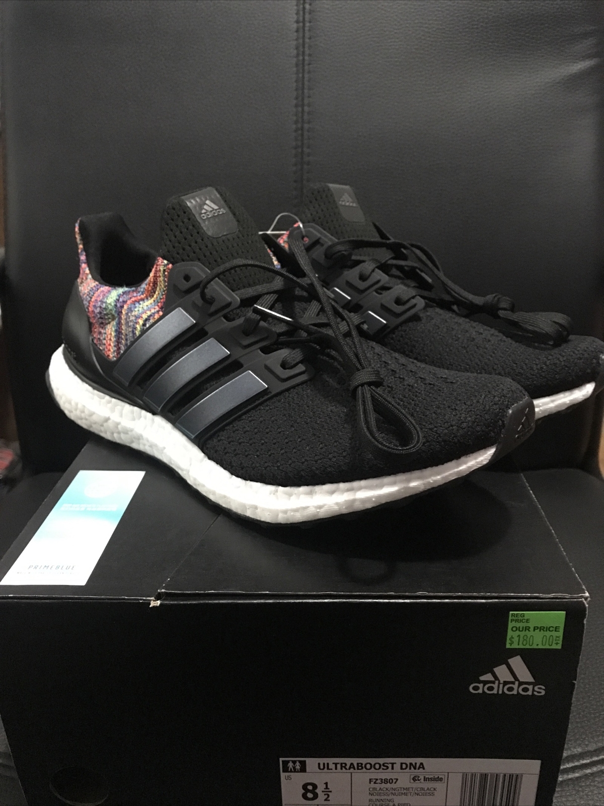 Men's Adidas Ultraboost DNA Core Black Metallic Running Shoes FZ3807