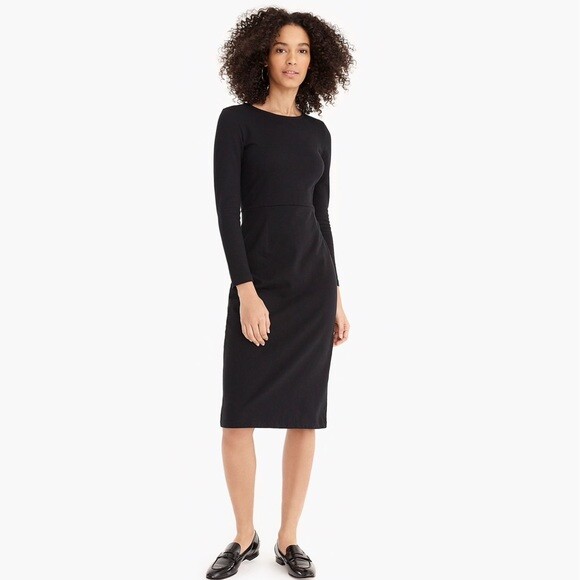 j crew knit sheath dress J CREW KNIT COTTON BLACK SHEATH DRESS sz 6P