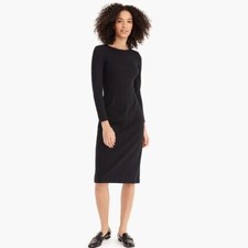 J CREW KNIT COTTON BLACK SHEATH DRESS sz 6P