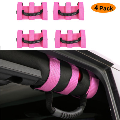 fits Jeep Wrangler TJ JK JL JT Pink Roll Bar Grab Handle Handles 4x4 WD Off Road