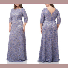 NWD JS Collections Boatneck Lace Formal Gown 866467W PLUS 16W Q300