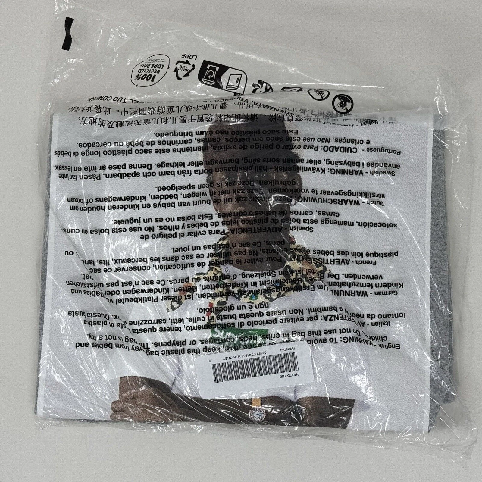 Supreme FW24 Tyler The Creator Photo Tee T shirt gris bruyère homme taille S Small
