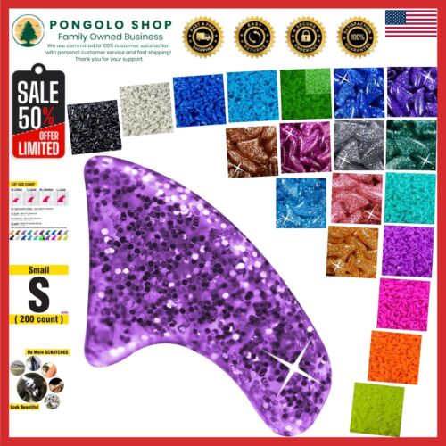 20 Color Cat Nail Caps - Safe Claw Covers with Adhesives for House Cats