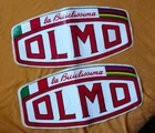 2 pcs Vintage original NOS OLMO BICYCLE SHOP dealer DISPLAY Sticker Extra Large