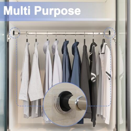 4 Pack Shower Rod Holder with Strong Adhesive, No Drilling Shower Curtain Rod