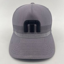 Travis Mathew Tech Baseball Cap Gray with Black Logo Structured Snapback