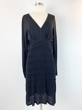 Women's Jones Wear Dress Black Knit Medium Sweater Dress Long Sleeve Lined NWT