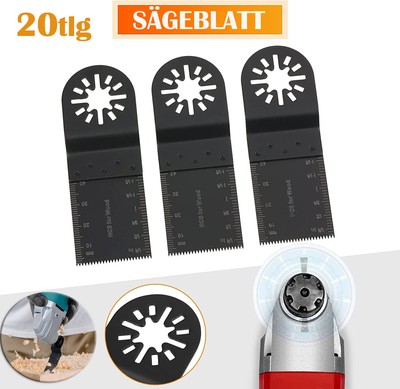 20 tlg Sägeblatter Oszillierende Feinsägeblätter Multitool Segmentsägeblatt Neu