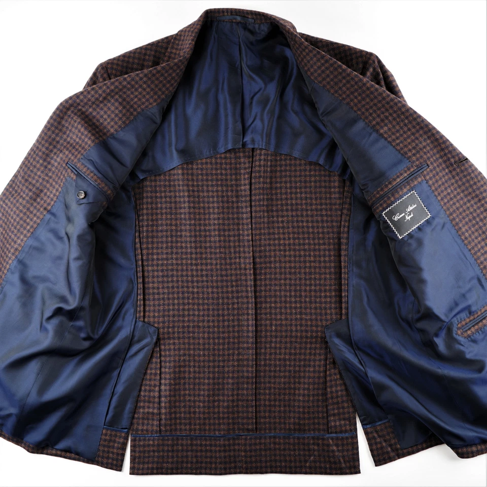 NEW $7,000 Cesare Attolini Blue/Bronze Cashmere Half-Lined Men's Jacket US 42R - Image 3 of 4