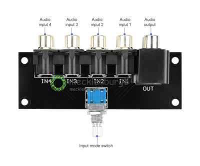 1PCS X Audio Signal Switch Input RCA 4 Ways Audio source Signal Relay Switching