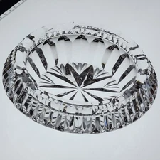 Heavy Clear Cut Crystal 4 Slot Cigar Ashtray Vintage 6” X 2" Flared 2.5lb EUC
