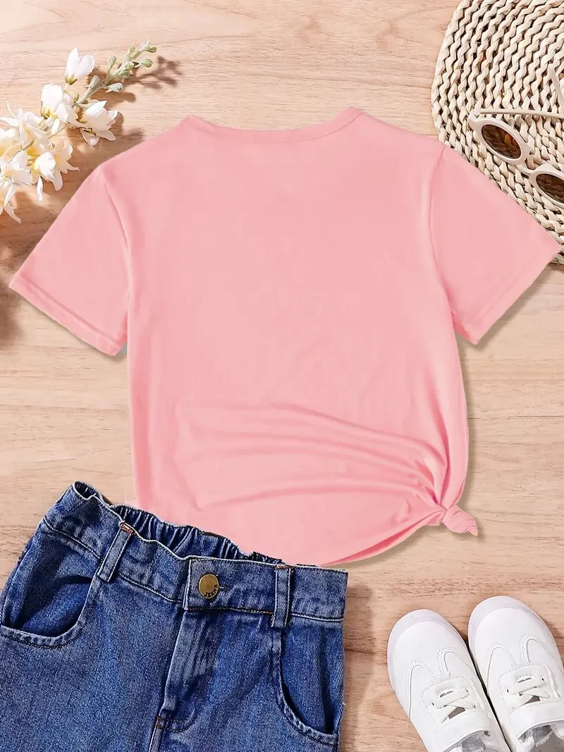 NWOT GIRLS PINK 'SASSY LITTLE SOLE' GROOVY FONT SHORT