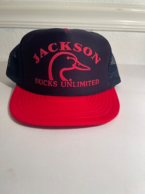 Vintage ducks unlimited trucker hat navy and red mesh snapback