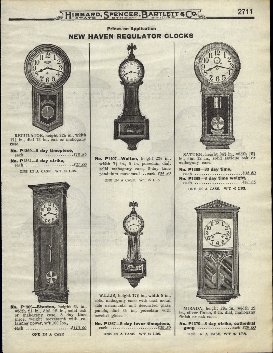 1922 PAPER AD New Haven Regulator Wall 64