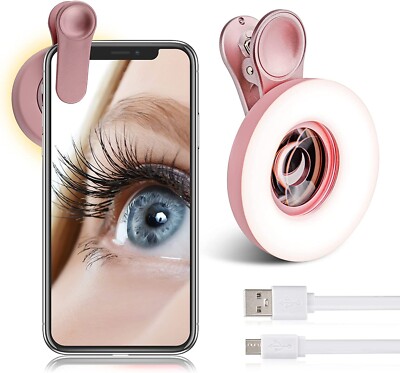 Macro Lens for iPhone and Android with Mini Clip Ring Light