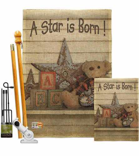 A Star is Born Arpillera Jardín Bandera Celebración Nuevo Pequeño Regalo Patio Casa Banner - Imagen 5 de 19