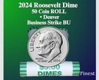2024 D ROOSEVELT DIME BANK ROLL MINT BU 50 COINS