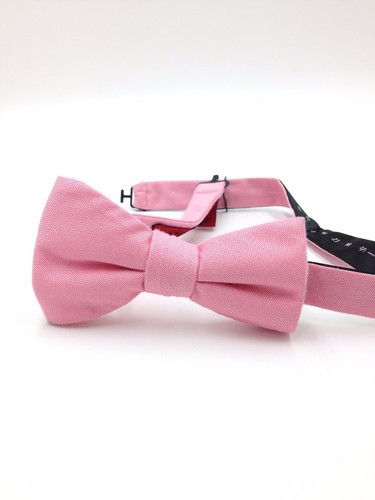 $100 Alfani Mens Solid Pink Tuxedo Formal Bow Tie Classic Adjustable Bowtie - Picture 2 of 4