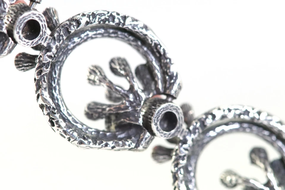 Florales Sterlingsilber (925) Gliederarmband, mit Rhodochrosit, Floral, L: 19cm - Bild 2 von 4