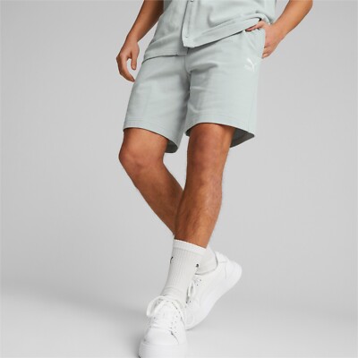 Puma Vintage Rare Classic Pique Sweat Shorts Soft Pockets Gray Medium