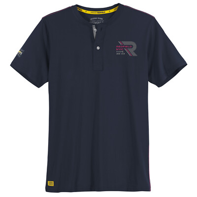 Redfield sportives Serafino T-Shirt Übergröße navy