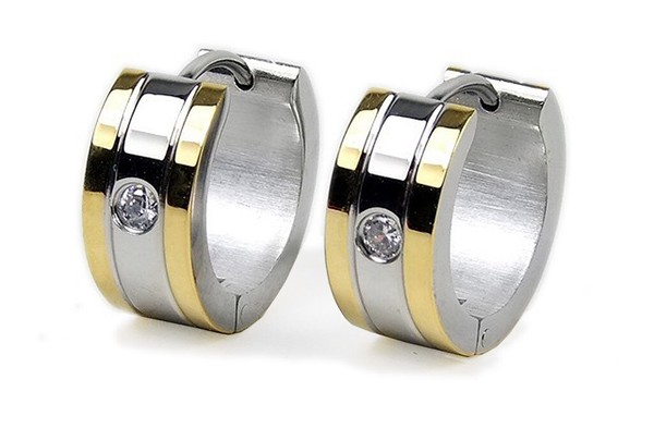 Minott Damen Ohrschmuck Ohrringe Creolen Edelstahl Pvd Gold + Zirkonia-image