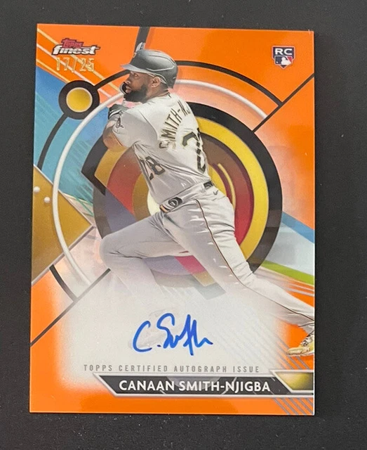 2023 Topps Finest CANAAN SMITH-NJIGBA AUTO RC /25 Orange FA-CSN Pitt Pirates