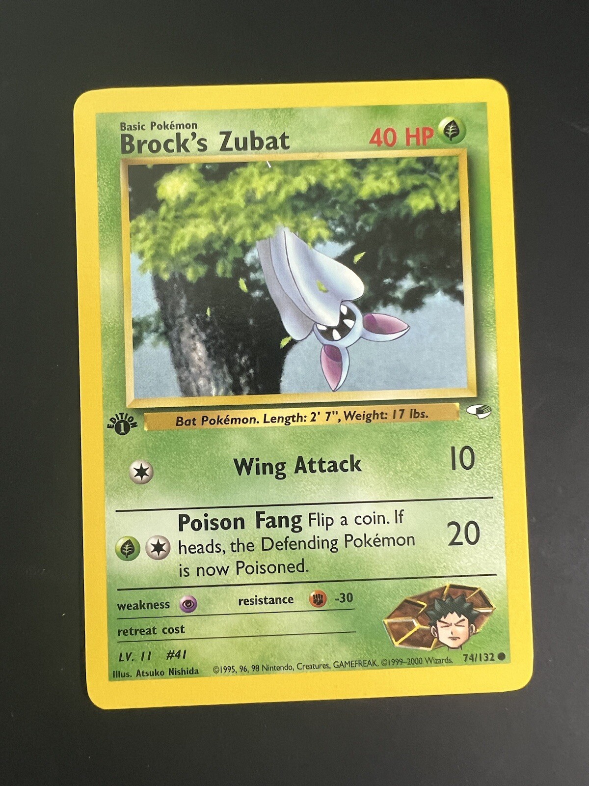 1st Edition Brock’s Zubat 74/132 - Gym Heroes - Near Mint
