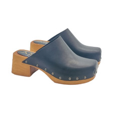 Zoccoli Olandesi Classici - in pelle nera - Made in italy - MY304 NERO