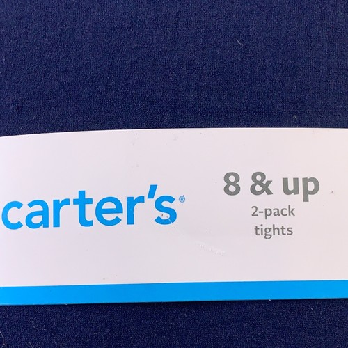 Carter's Girl's Size 8 & Up Navy/White Nylon Blend 2 Pack Classic Tights NWT - Picture 2 of 4