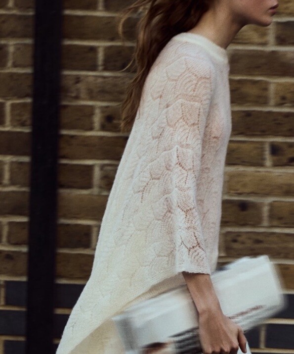 Zara Open Work Knit Cape