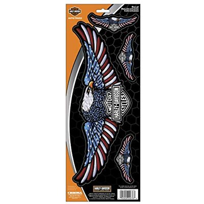 Harley Davidson Patriot American Eagle Red White & Blue 1 Large 3 Small Decals