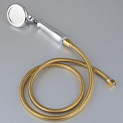 Stainless Steel Gold Shower Hose 59" Handheld Shower Hose W/Solid Brass
