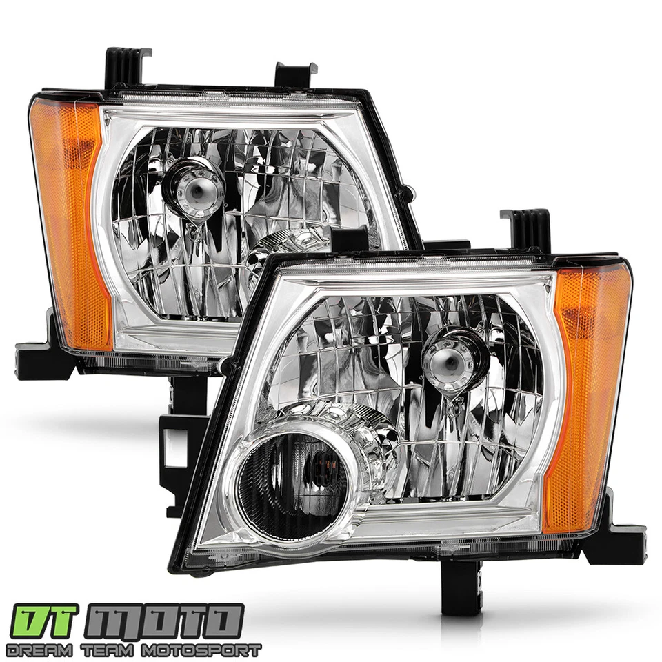 Faros cromados de repuesto izquierda+derecha para Nissan Xterra 2005-2015 Foto 2 de 4