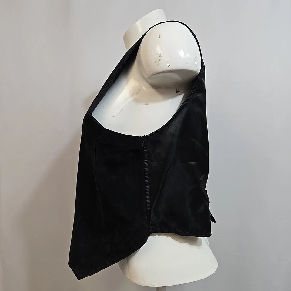 Chaleco de Gamuza Mickey Mouse Cuero Genuino Negro Talla M/L Chaleco Bordado Foto 3 de 4