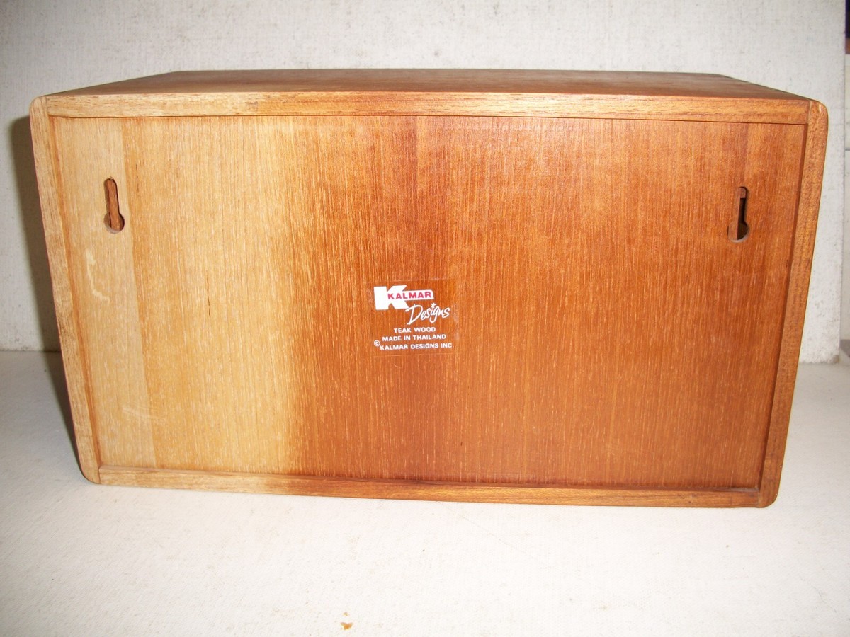 Vintage Kalmar Designs 20 Slot CD Holder Teak Wood MCM Storage | eBay