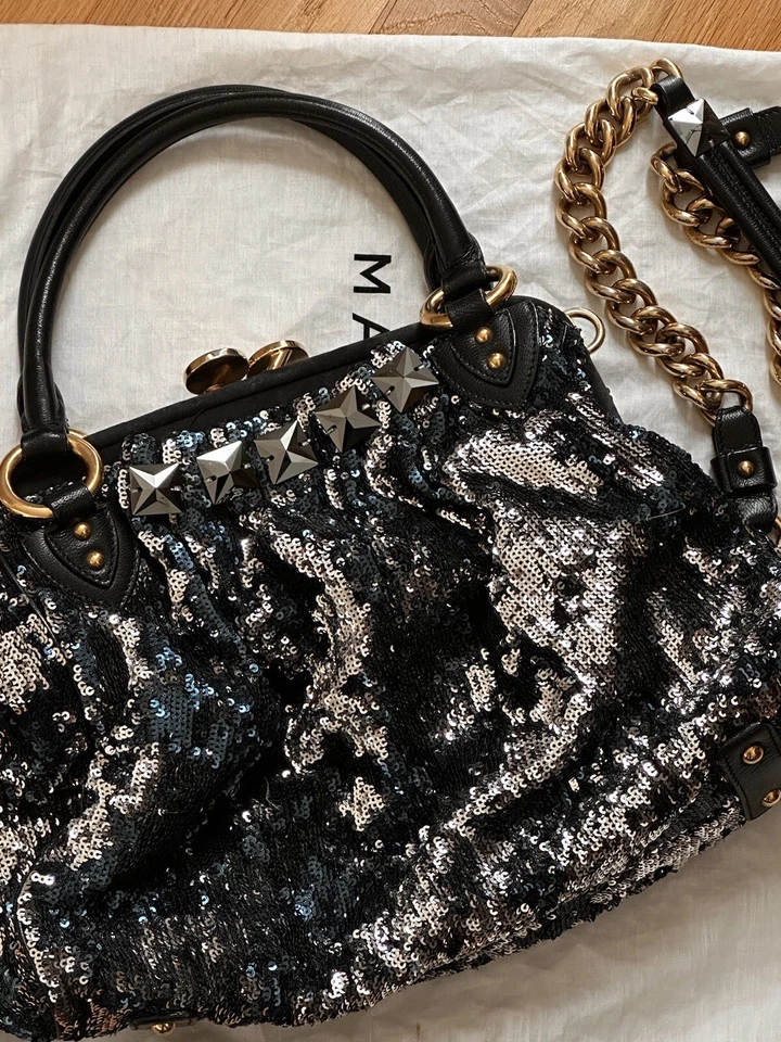 Bolso Marc Jacobs Stam Kiss Lock Rocker 2005 original azul plata lentejuelas. Italia Foto 3 de 4