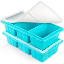 2 Pack Silicone Freezer Tray for Soup Ice Cubes,1-Cup Soup Freezer Molds