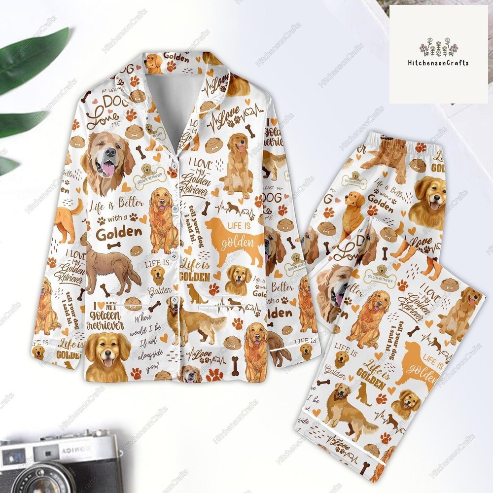 Golden Retriever Pajamas Set for the Whole Family