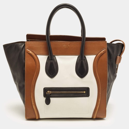 Celine Luggage Mini Tricolor Leather Tote