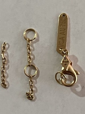 18K Gelb Reines Massives Gold Teile Schlaufe, Kette, Verschluss, Haken & Schloss