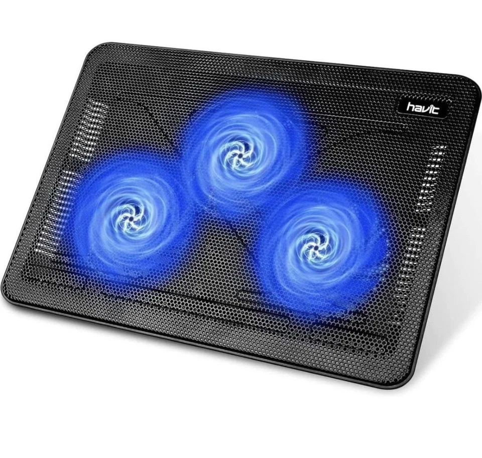 Gaming Laptop Cooler Fan Cooling Pad Riser Metal Stand Fits 12 - 17 inch Laptops - Image 4 of 4