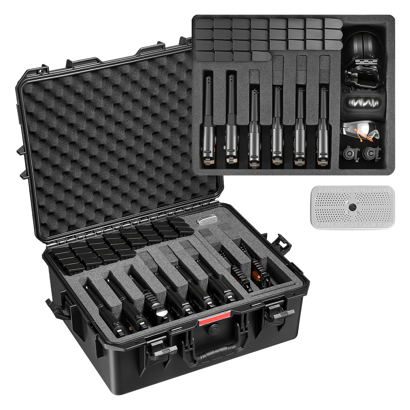 Mallette transport arme VEVOR coffret rigide sécurisé 556x455x225 mm noir